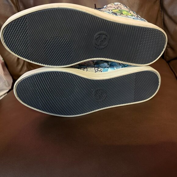 GUCCI LIMITED MEN'S BLOOM FLOWER BLUE SUPREME HIGH TOP GG CANVAS SNEAKER - Picture 6 of 16